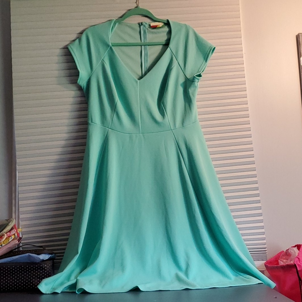 Fervour for Modcloth mint cap sleeve dress 1X